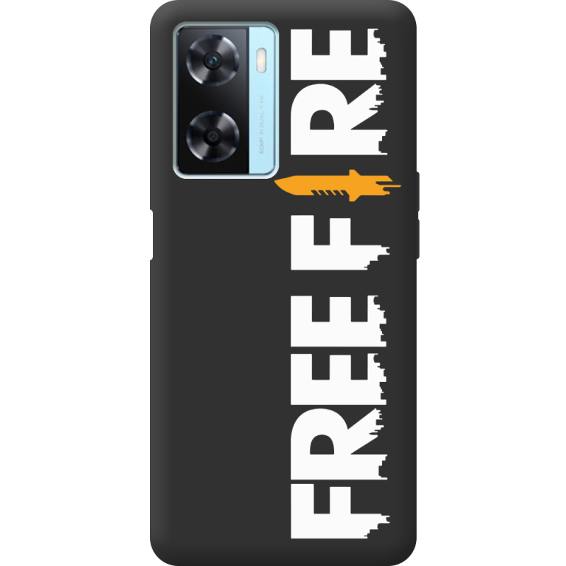 Черный чехол BoxFace OPPO A77 Free Fire White Logo