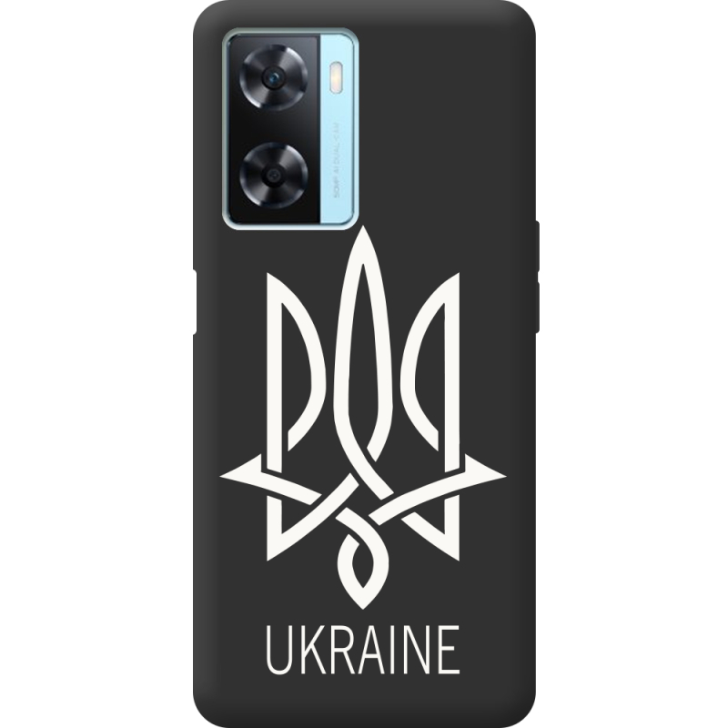 Черный чехол BoxFace OPPO A77 Тризуб монограмма ukraine