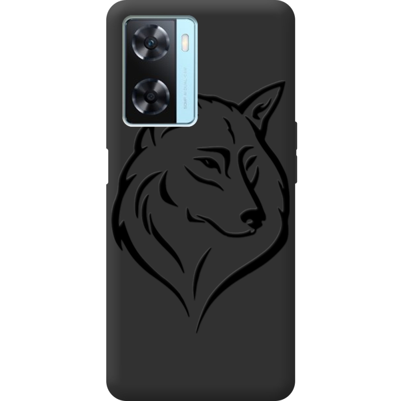 Черный чехол BoxFace OPPO A77 Wolf