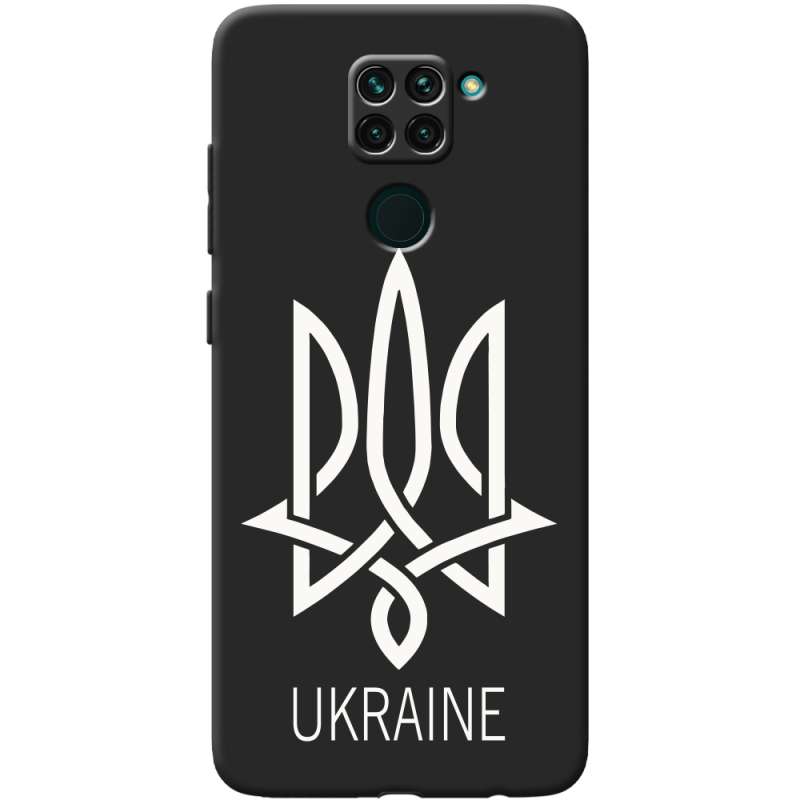 Черный чехол BoxFace Xiaomi Redmi 10x Тризуб монограмма ukraine