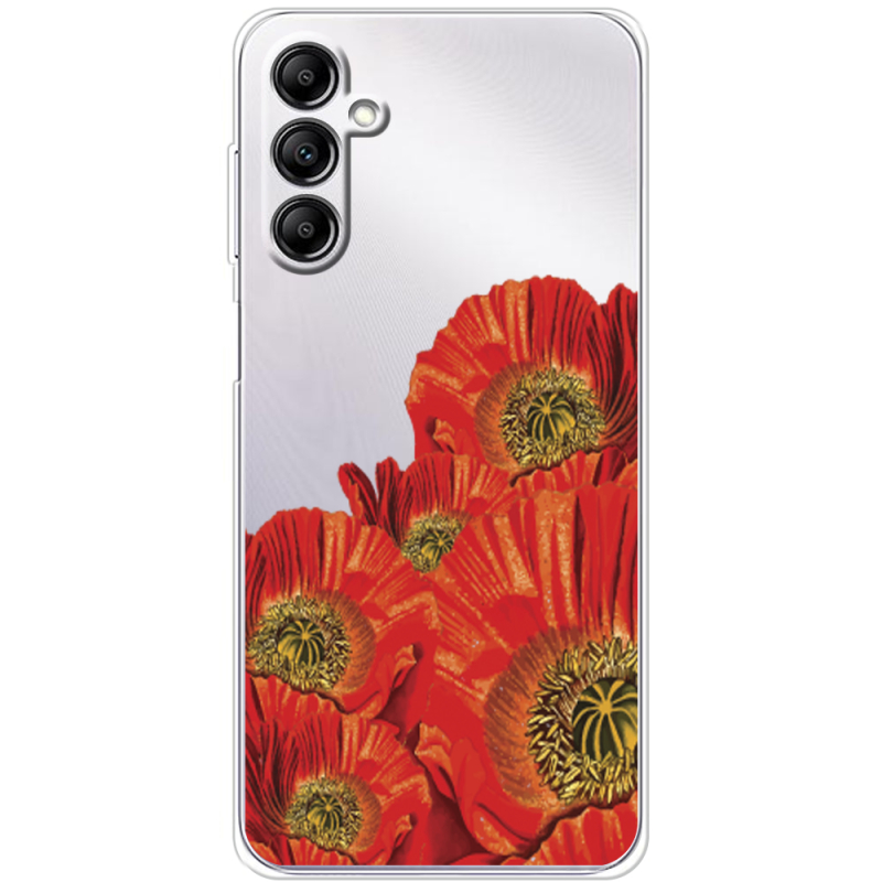 Прозрачный чехол BoxFace Samsung Galaxy A14 5G (A146) Red Poppies