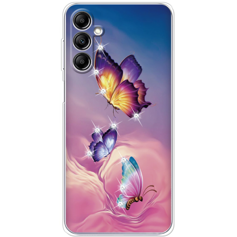 Чехол со стразами Samsung Galaxy A14 5G (A146) Butterflies