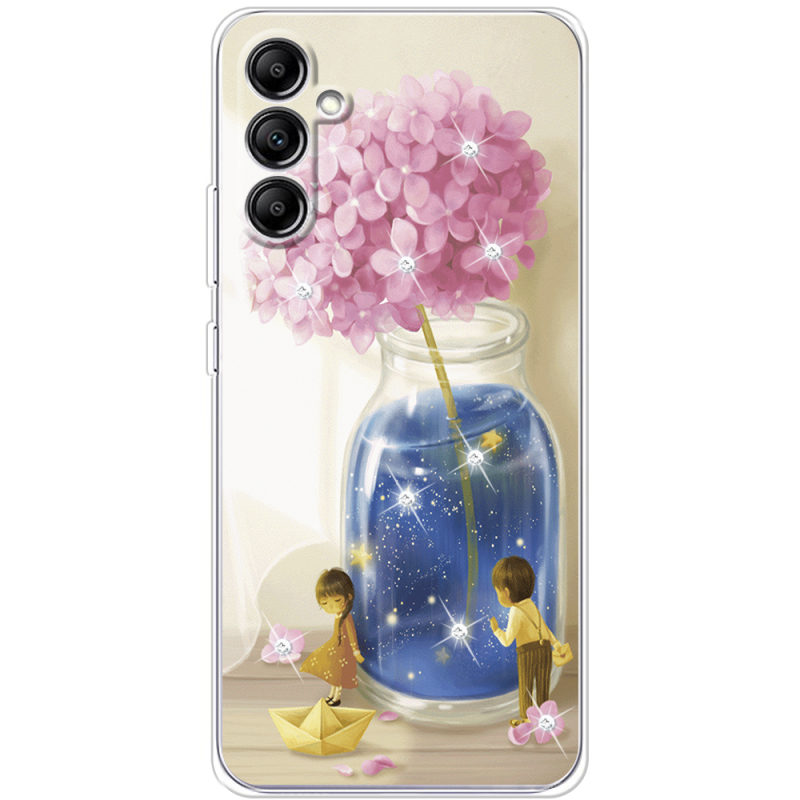 Чехол со стразами Samsung Galaxy A34 5G (A346) Little Boy and Girl