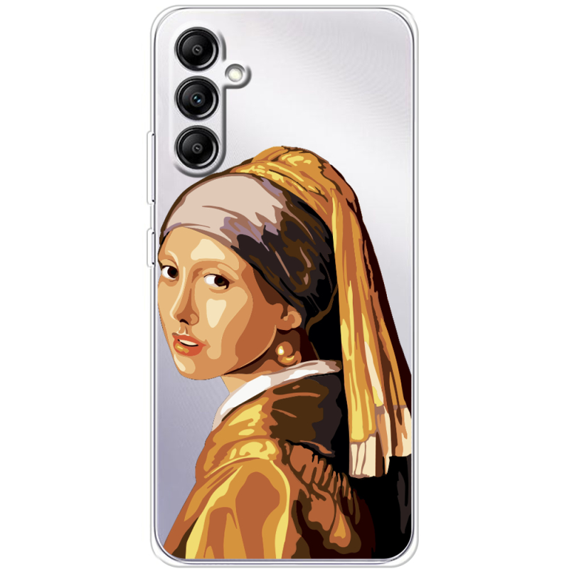 Прозрачный чехол BoxFace Samsung Galaxy A34 5G (A346) Девушка с жемчужной серёжкой
