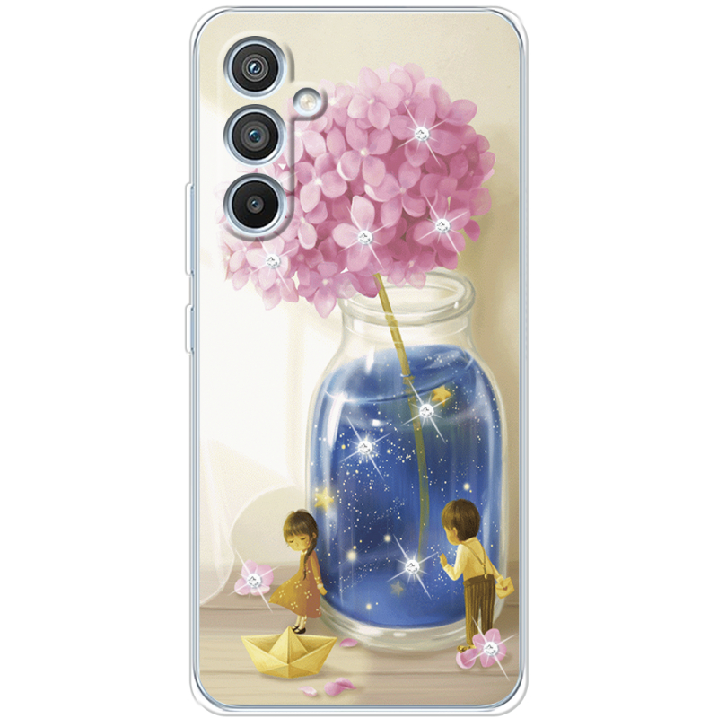 Чехол со стразами Samsung Galaxy A54 5G (A546) Little Boy and Girl