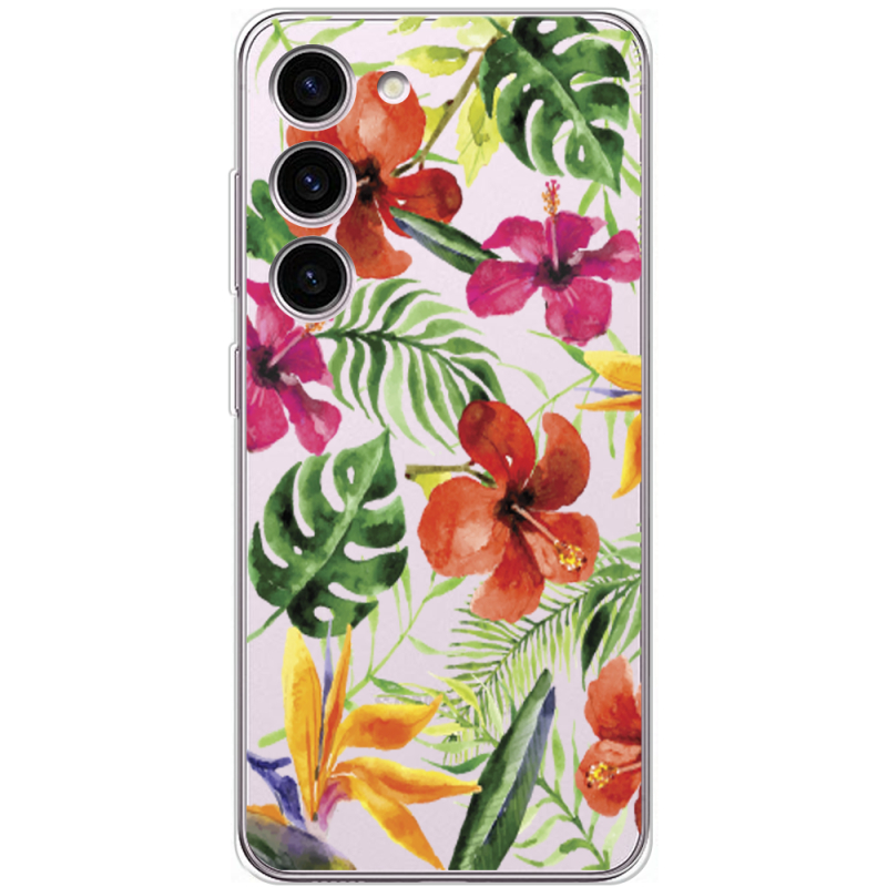 Прозрачный чехол BoxFace Samsung Galaxy S23 (S911) Tropical Flowers