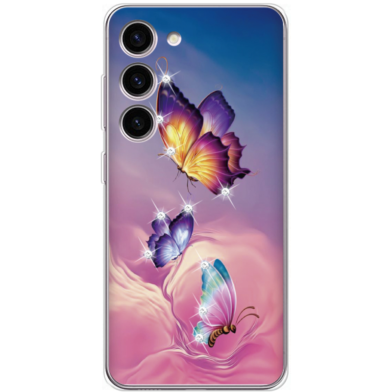 Чехол со стразами Samsung Galaxy S23 (S911) Butterflies