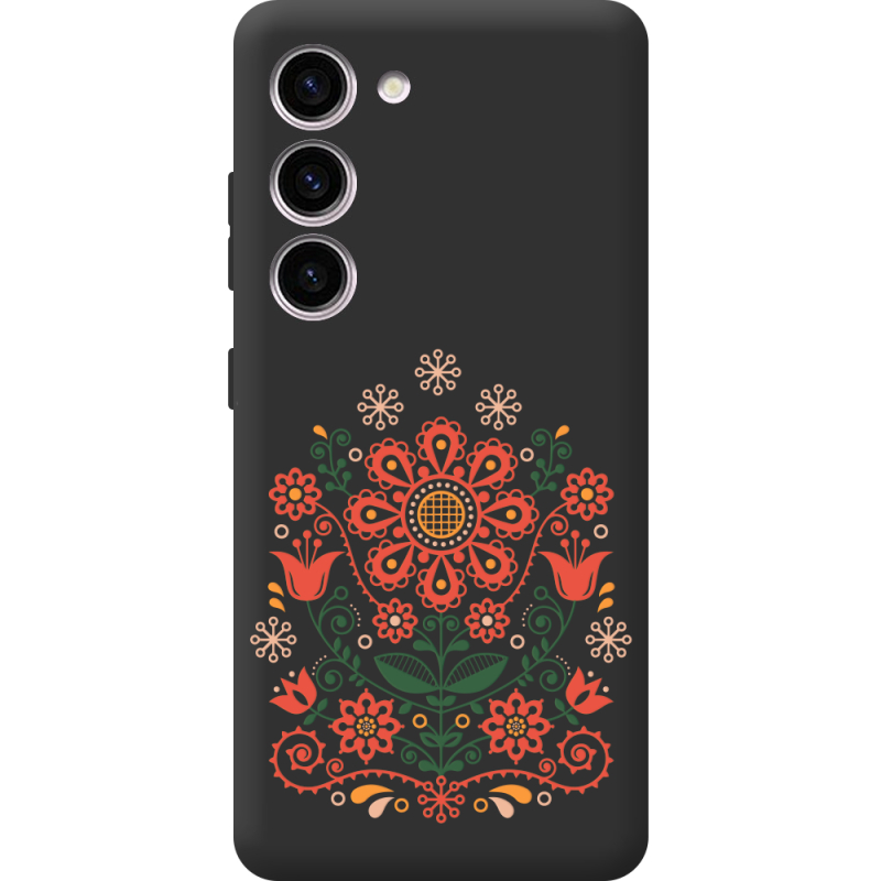 Черный чехол BoxFace Samsung Galaxy S23 (S911) Ukrainian Ornament