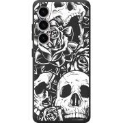 Черный чехол BoxFace Samsung Galaxy S23 (S911) Skull and Roses