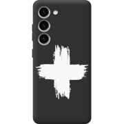 Черный чехол BoxFace Samsung Galaxy S23 (S911) Білий хрест ЗСУ