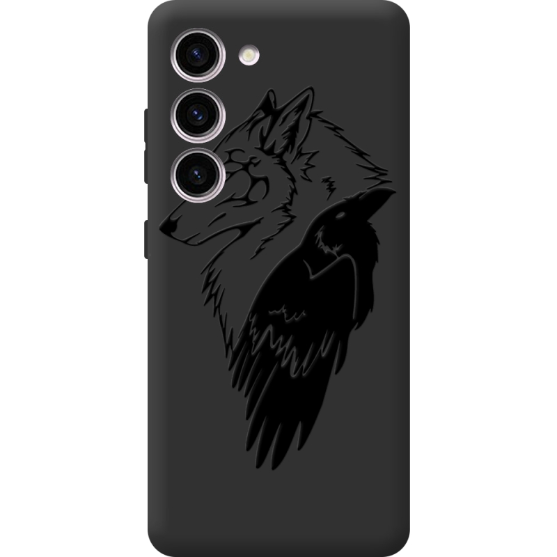 Черный чехол BoxFace Samsung Galaxy S23 (S911) Wolf and Raven