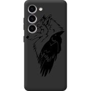 Черный чехол BoxFace Samsung Galaxy S23 (S911) Wolf and Raven