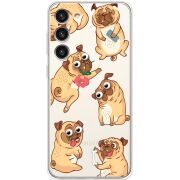 Прозрачный чехол BoxFace Samsung Galaxy S23 Plus (S916) с 3D-глазками Pug