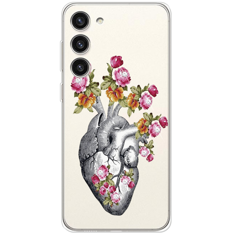 Чехол со стразами Samsung Galaxy S23 Plus (S916) Heart
