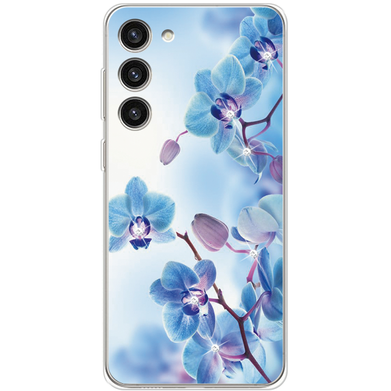 Чехол со стразами Samsung Galaxy S23 Plus (S916) Orchids
