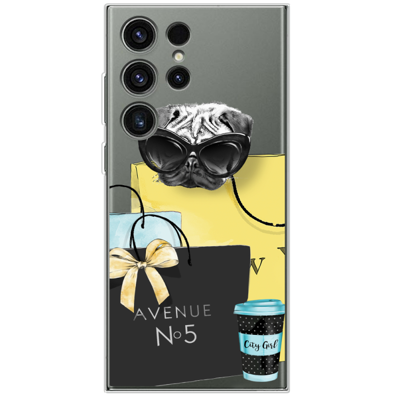 Прозрачный чехол BoxFace Samsung Galaxy S23 Ultra (S918) Fashion Pug