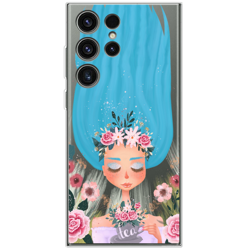 Прозрачный чехол BoxFace Samsung Galaxy S23 Ultra (S918) Blue Hair