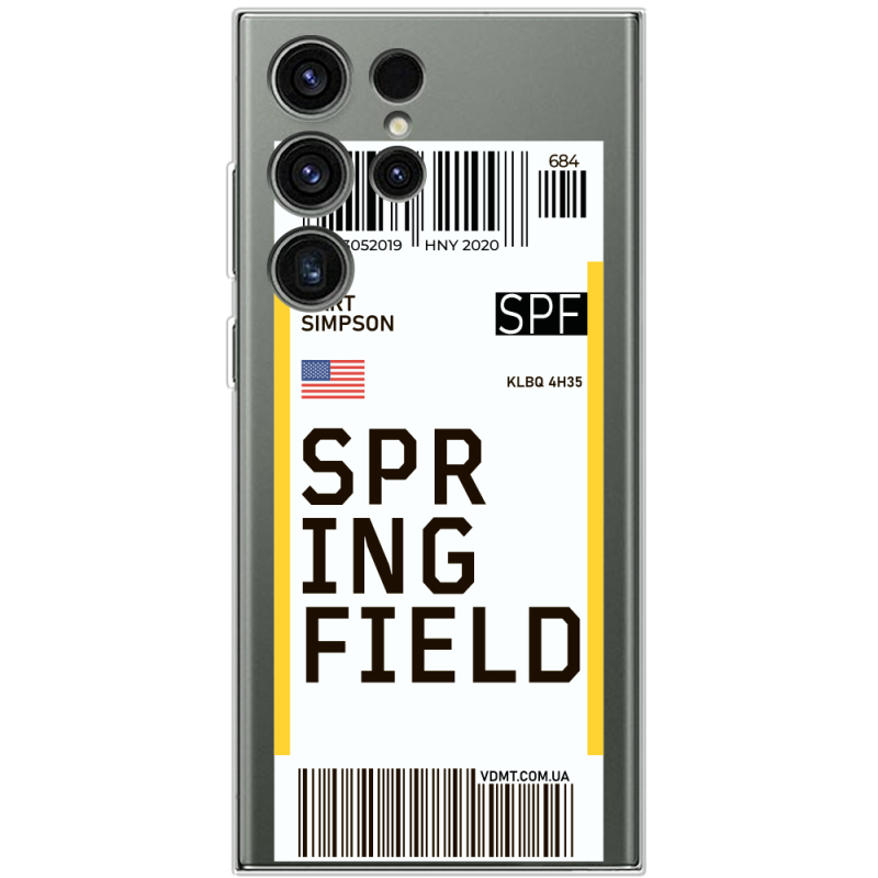 Прозрачный чехол BoxFace Samsung Galaxy S23 Ultra (S918) Ticket Springfield