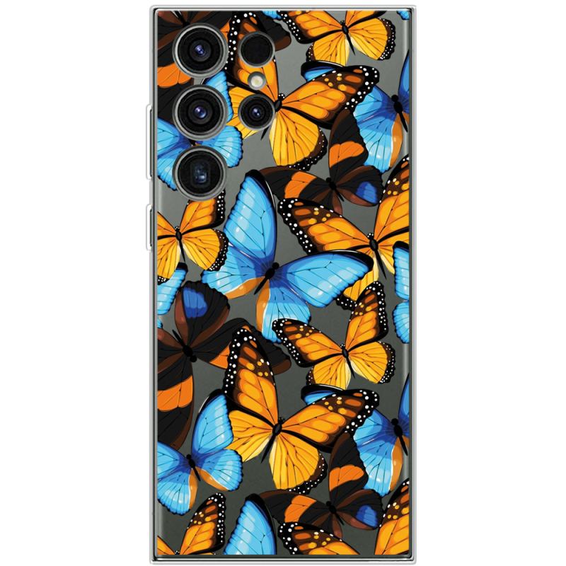 Прозрачный чехол BoxFace Samsung Galaxy S23 Ultra (S918) Butterfly Morpho