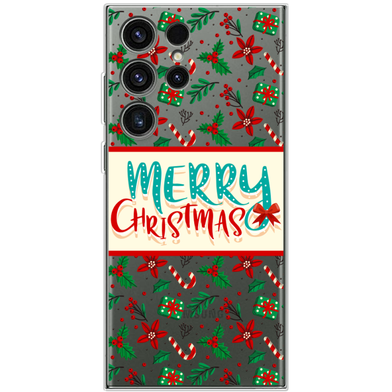 Прозрачный чехол BoxFace Samsung Galaxy S23 Ultra (S918) Vintage Christmas Pattern