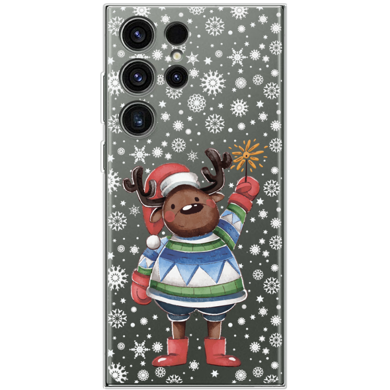 Прозрачный чехол BoxFace Samsung Galaxy S23 Ultra (S918) Christmas Deer with Snow