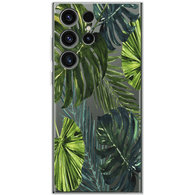 Прозрачный чехол BoxFace Samsung Galaxy S23 Ultra (S918) Palm Tree