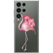 Прозрачный чехол BoxFace Samsung Galaxy S23 Ultra (S918) Floral Flamingo