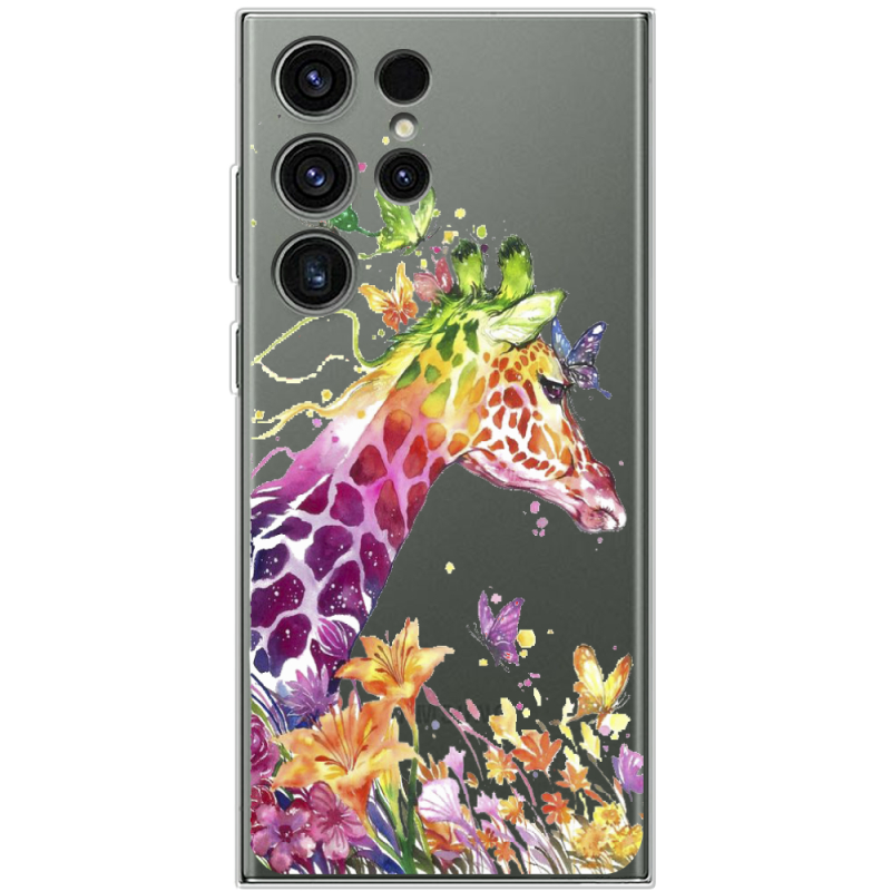 Прозрачный чехол BoxFace Samsung Galaxy S23 Ultra (S918) Colorful Giraffe