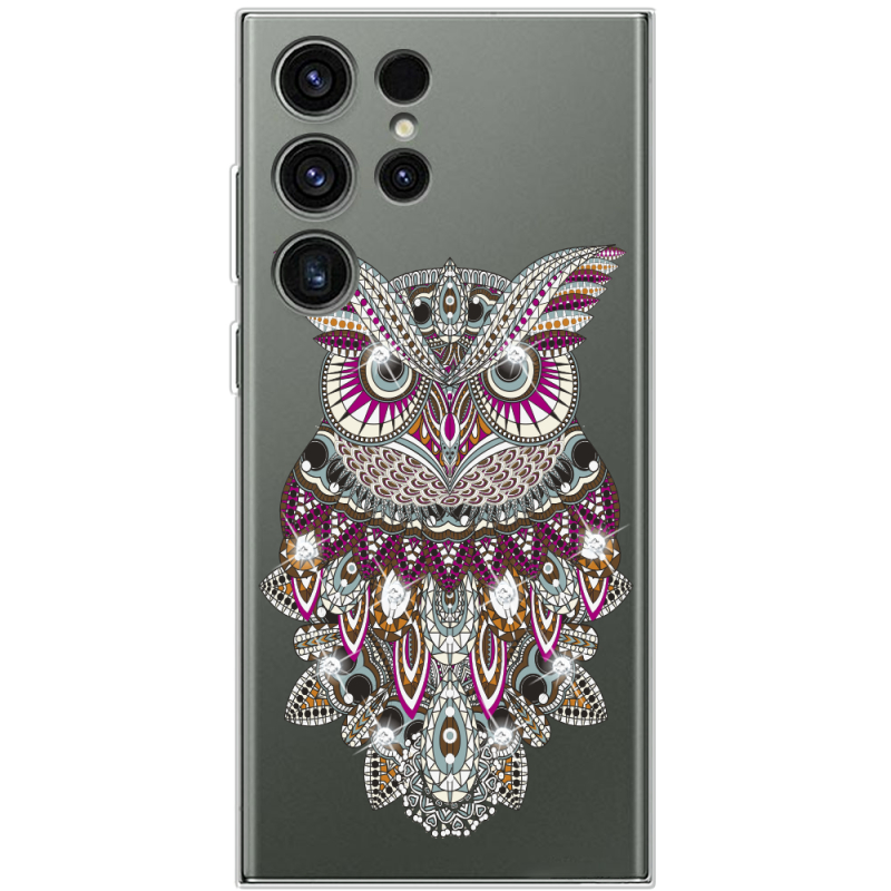 Чехол со стразами Samsung Galaxy S23 Ultra (S918) Owl