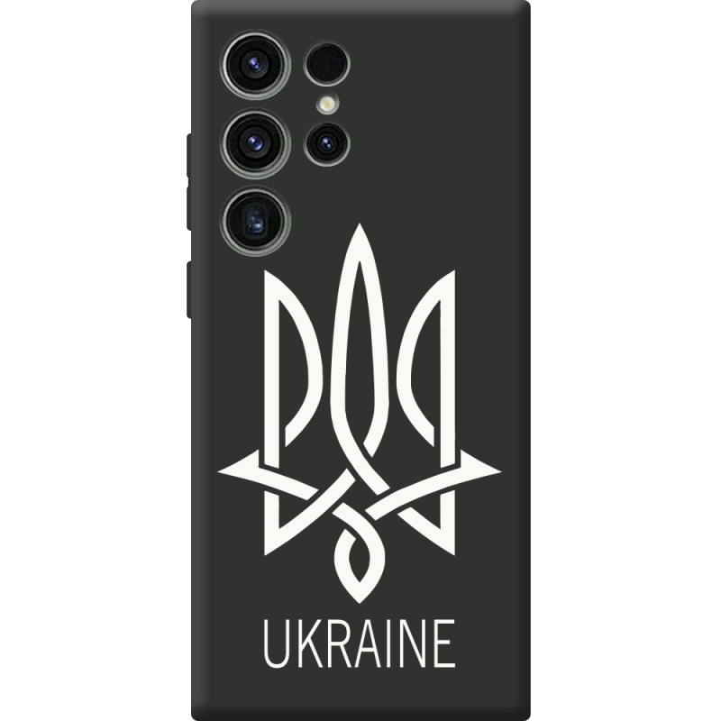 Черный чехол BoxFace Samsung Galaxy S23 Ultra (S918) Тризуб монограмма ukraine