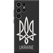 Черный чехол BoxFace Samsung Galaxy S23 Ultra (S918) Тризуб монограмма ukraine