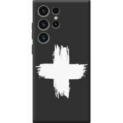 Черный чехол BoxFace Samsung Galaxy S23 Ultra (S918) Білий хрест ЗСУ