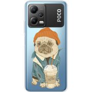 Прозрачный чехол BoxFace Xiaomi Poco X5 5G Dog Coffeeman