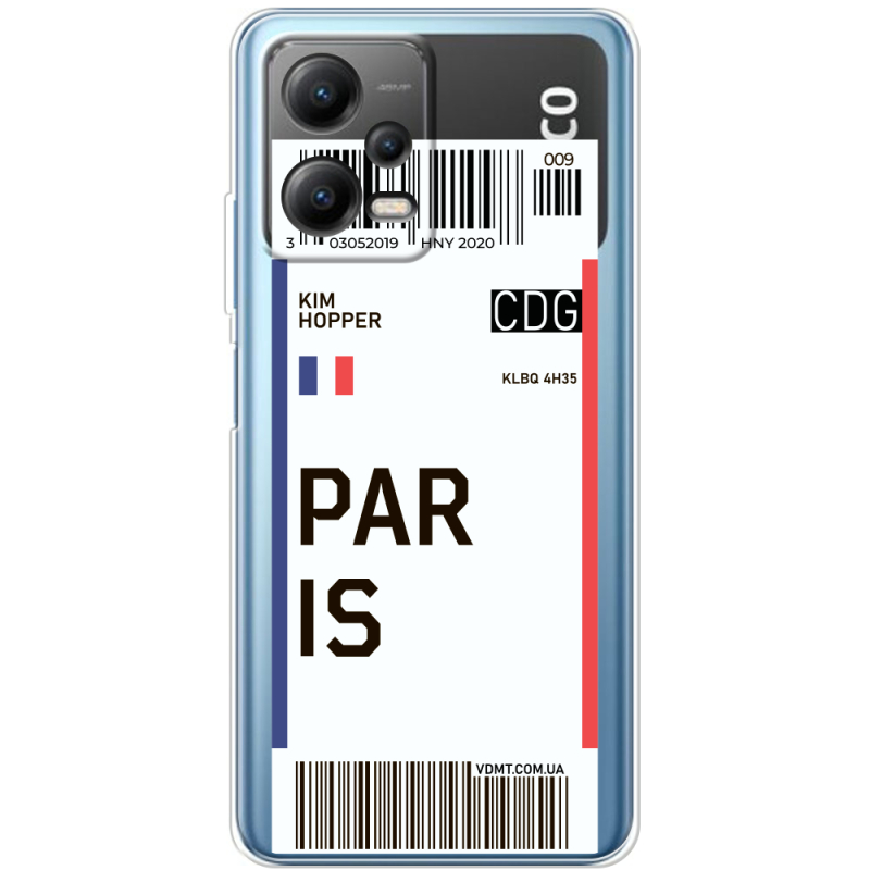 Прозрачный чехол BoxFace Xiaomi Poco X5 5G Ticket Paris