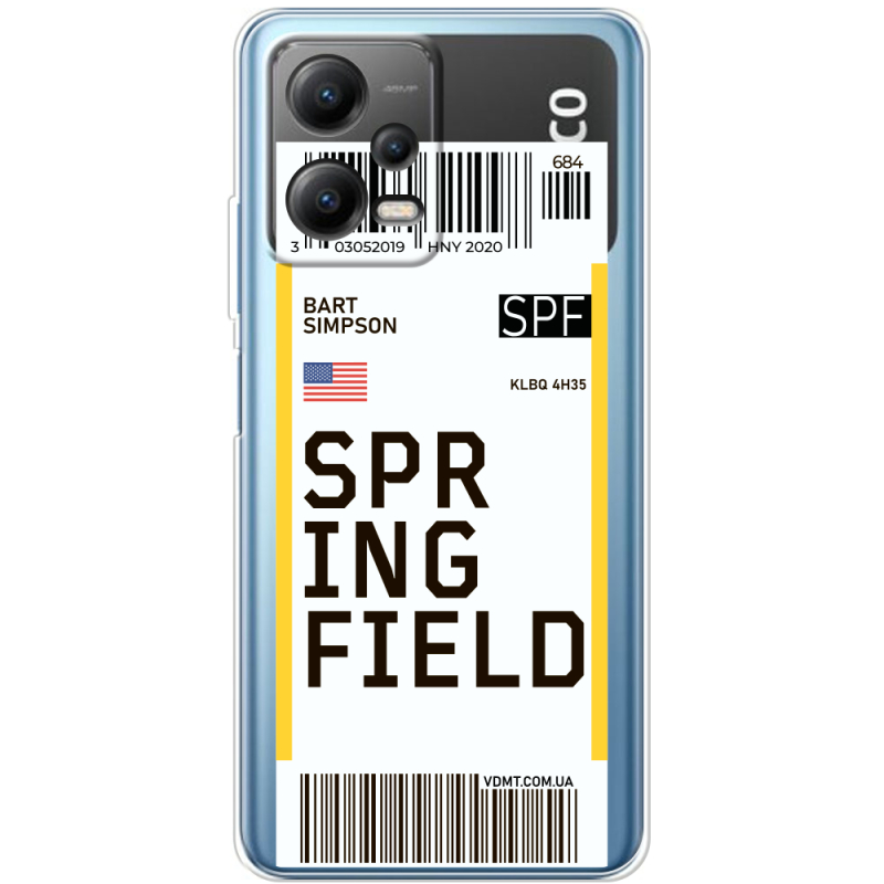 Прозрачный чехол BoxFace Xiaomi Poco X5 5G Ticket Springfield