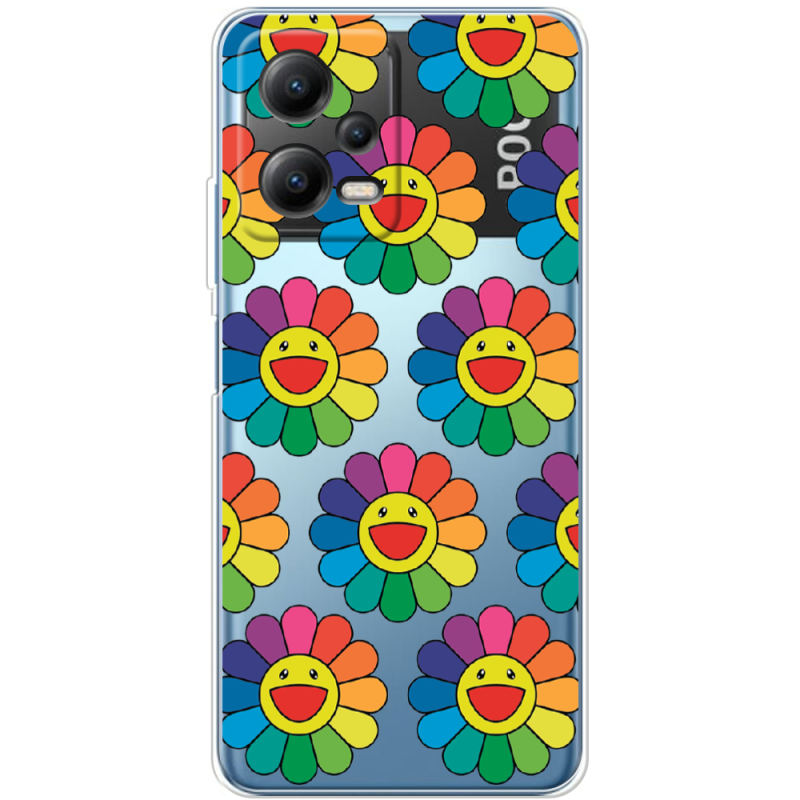 Прозрачный чехол BoxFace Xiaomi Poco X5 5G Hippie Flowers