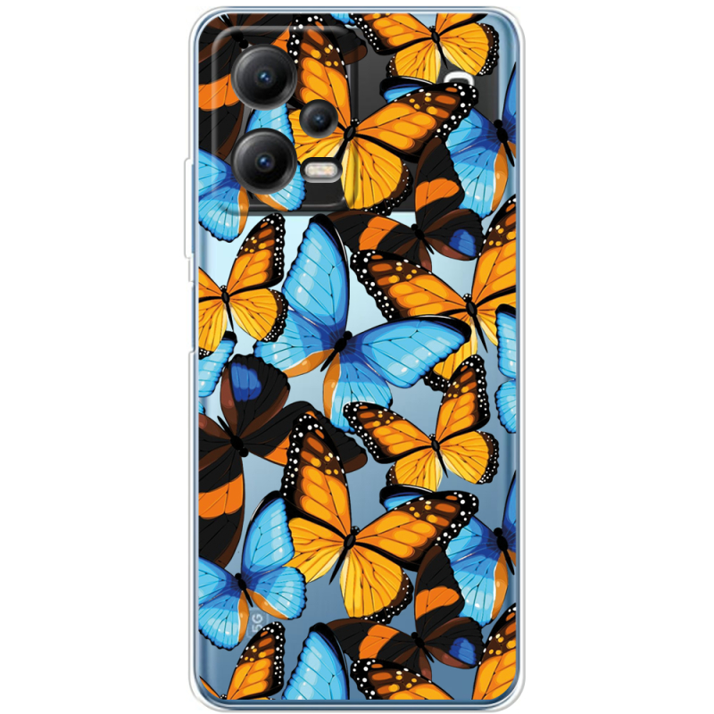 Прозрачный чехол BoxFace Xiaomi Poco X5 5G Butterfly Morpho