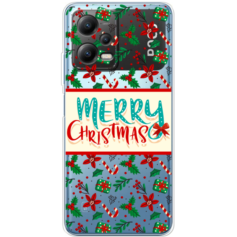 Прозрачный чехол BoxFace Xiaomi Poco X5 5G Vintage Christmas Pattern