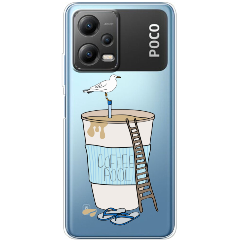 Прозрачный чехол BoxFace Xiaomi Poco X5 5G Segull in Cofee Pool