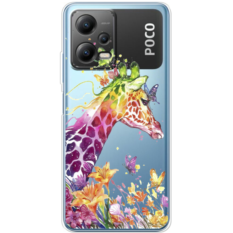 Прозрачный чехол BoxFace Xiaomi Poco X5 5G Colorful Giraffe