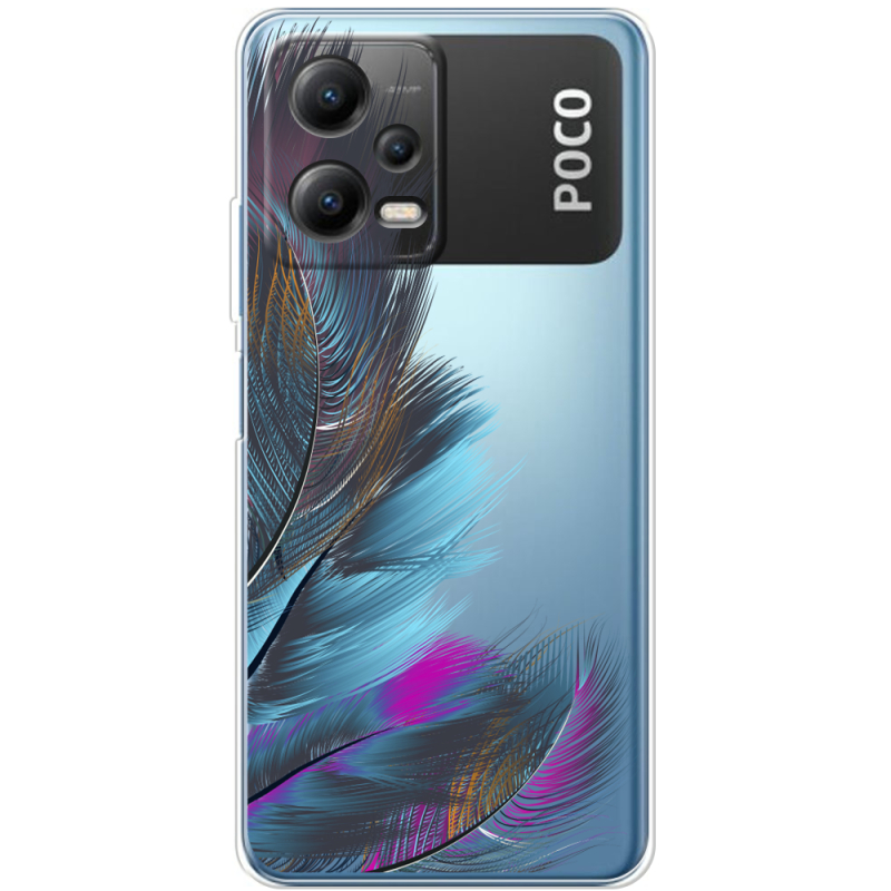 Прозрачный чехол BoxFace Xiaomi Poco X5 5G Feathers