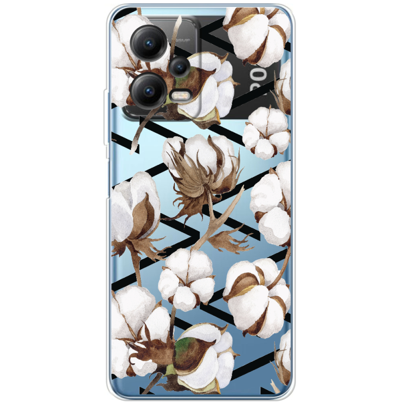 Прозрачный чехол BoxFace Xiaomi Poco X5 5G Cotton flowers