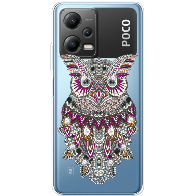 Чехол со стразами Xiaomi Poco X5 5G Owl