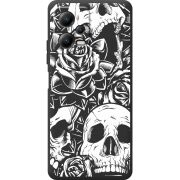 Черный чехол BoxFace Poco X5 5G Skull and Roses