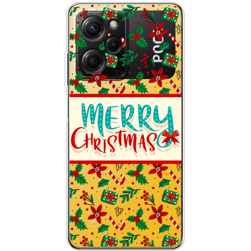 Прозрачный чехол BoxFace Xiaomi Poco X5 Pro 5G Vintage Christmas Pattern