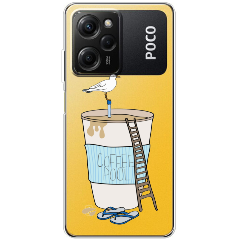 Прозрачный чехол BoxFace Xiaomi Poco X5 Pro 5G Segull in Cofee Pool