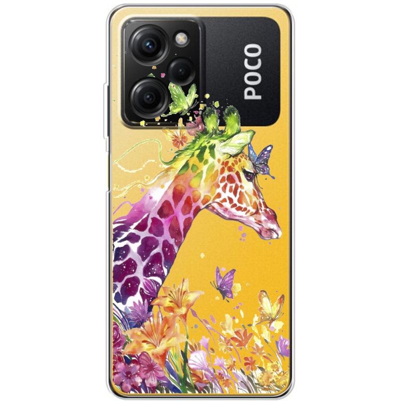 Прозрачный чехол BoxFace Xiaomi Poco X5 Pro 5G Colorful Giraffe