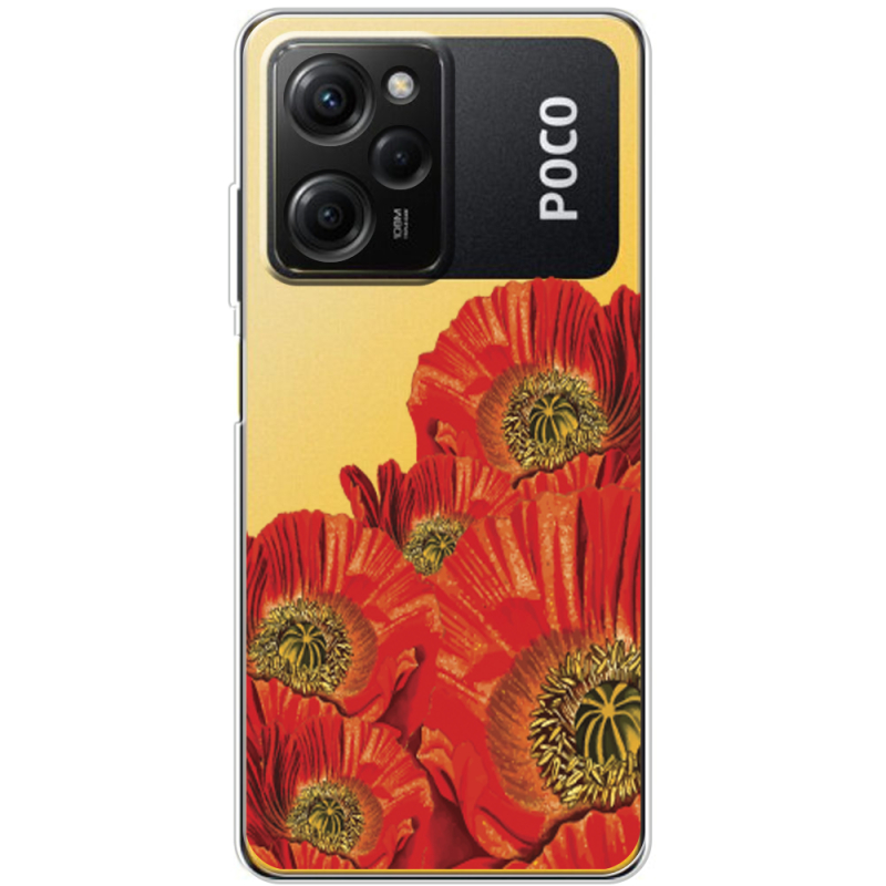 Прозрачный чехол BoxFace Xiaomi Poco X5 Pro 5G Red Poppies