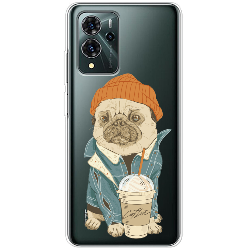 Прозрачный чехол BoxFace ZTE Blade V40 Pro Dog Coffeeman