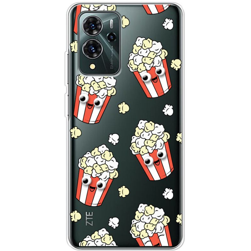 Прозрачный чехол BoxFace ZTE Blade V40 Pro с 3D-глазками Popcorn